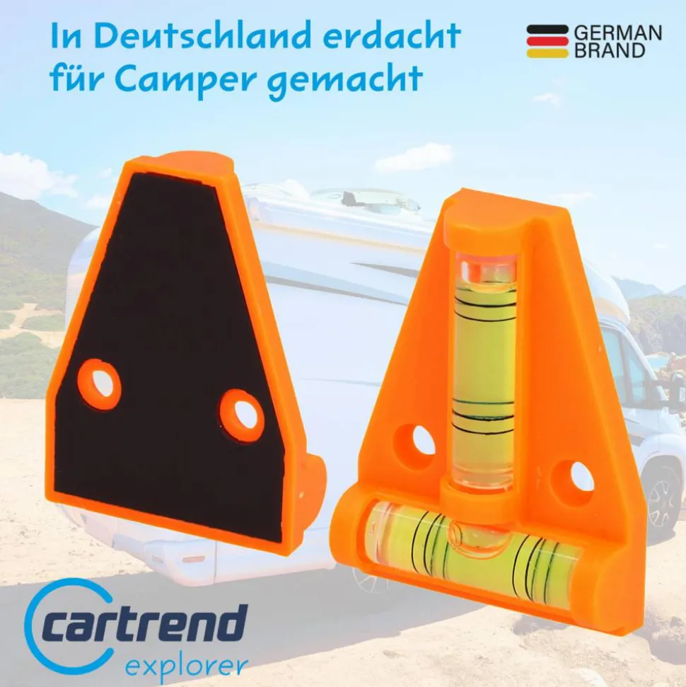 Mini-Wasserwaage mit zwei Libellen orange 58 x 43 mm