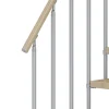 Mittelholmtreppe 'Dublin' ahornfarbend/perlgrau 1/4 gewendelt, Einzelstabgeländer 12 Stufen
