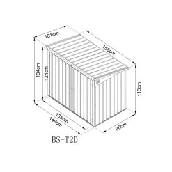 Mülltonnen- und Gerätebox anthrazit Stahl 101 x 158 x 134 cm