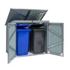Mülltonnen- und Gerätebox anthrazit Stahl 101 x 158 x 134 cm