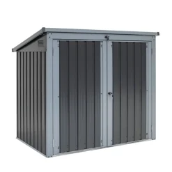 Mülltonnen- und Gerätebox anthrazit Stahl 101 x 158 x 134 cm