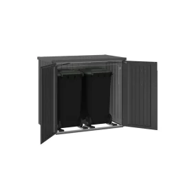 Mülltonnenbox 'Alex Duo' dunkelgrau-metallic 147 x 129 x 88 cm