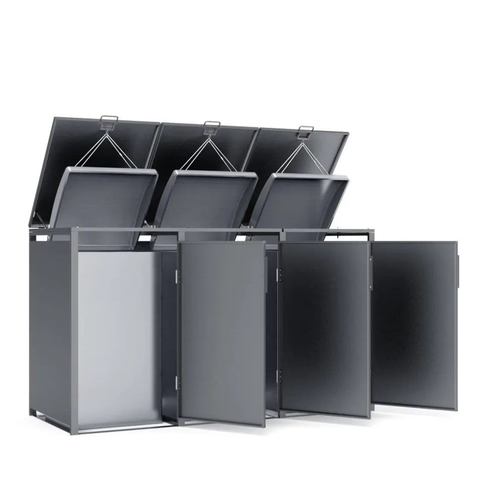 Mülltonnenbox anthrazit 198,5 x 116 x 80 cm