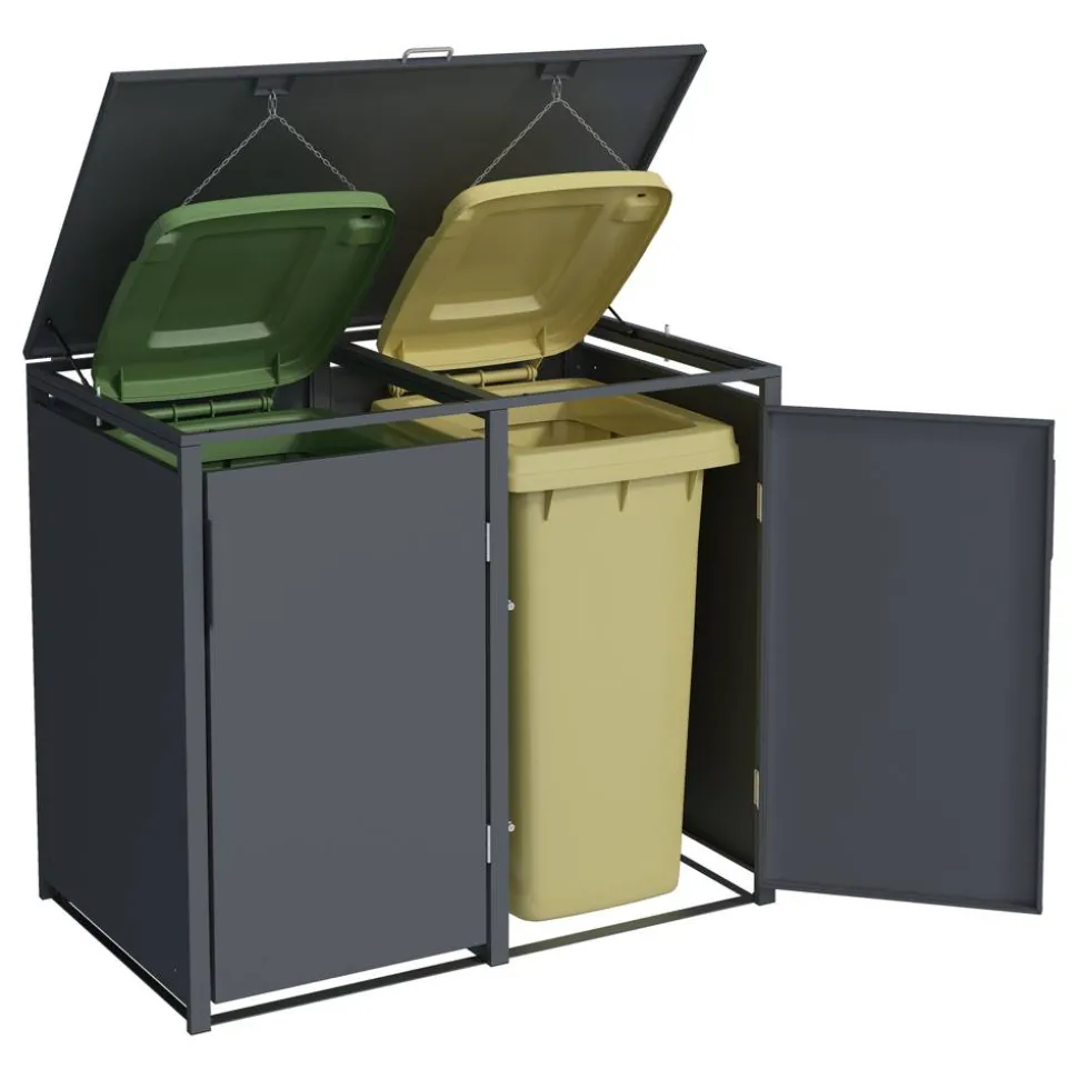 Mülltonnenbox 'Clara' mit Softclose anthrazit 132 x 116 x 80 cm