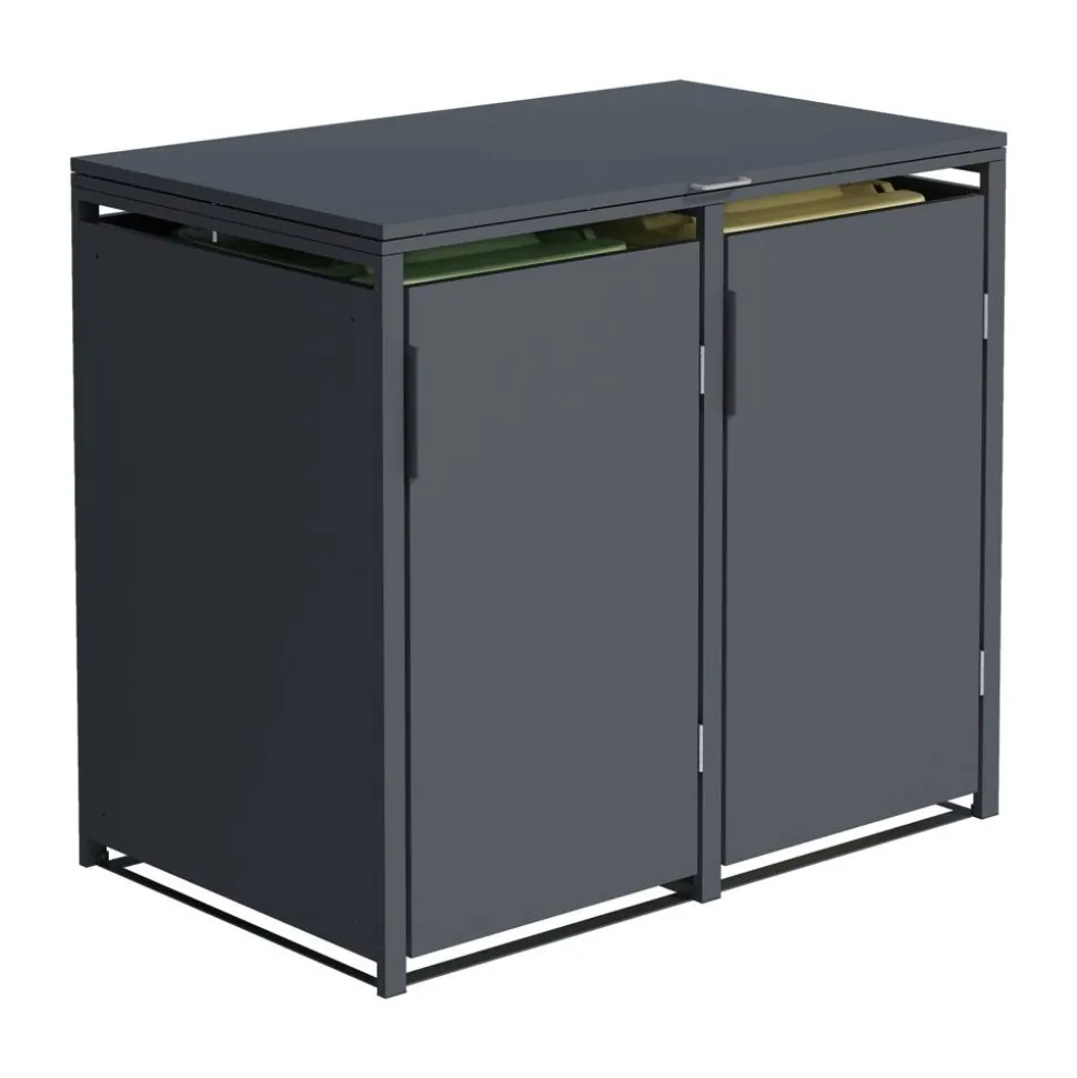 Mülltonnenbox 'Clara' mit Softclose anthrazit 132 x 116 x 80 cm