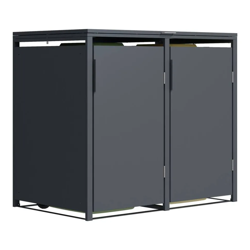 Mülltonnenbox 'Clara' mit Softclose anthrazit 132 x 116 x 80 cm