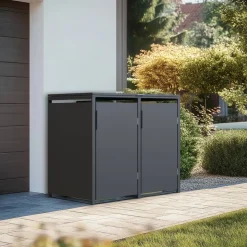 Mülltonnenbox 'Clara' mit Softclose anthrazit 132 x 116 x 80 cm