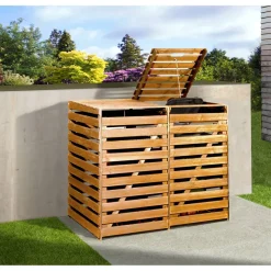 Mülltonnenbox honigbraun 148 x 122 x 92 cm