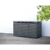 Mülltonnenbox 'Kubus' anthrazit Stahl 200 x 80 x 116 cm