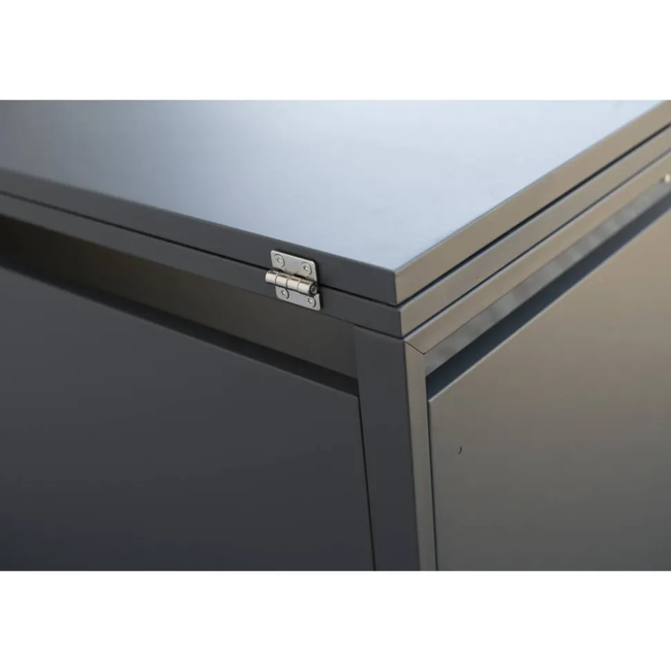 Mülltonnenbox 'Kubus' anthrazit Stahl 264 x 80 x 116 cm