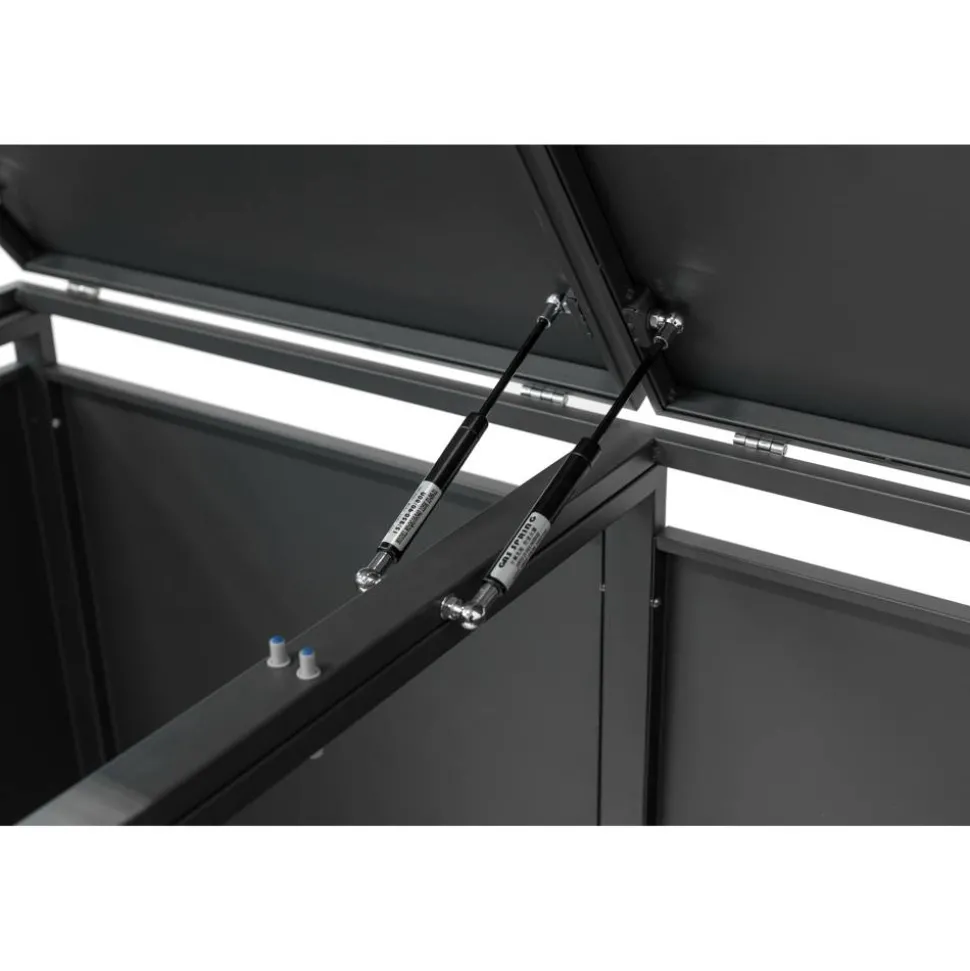 Mülltonnenbox 'Lacina' Holzoptik/anthrazit Stahl 80 x 132 x 116 cm