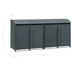 Mülltonnenbox 'Moderna 4' anthrazit 83 x 278 x 135 cm