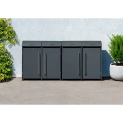 Mülltonnenbox 'Moderna 4' anthrazit 83 x 278 x 135 cm