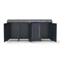 Mülltonnenbox 'Moderna 4' anthrazit 83 x 278 x 135 cm