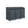 Mülltonnenbox 'Moderna 3' anthrazit 83 x 211 x 135 cm