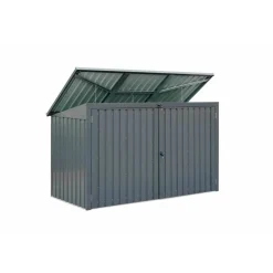 Mülltonnenbox Stahl anthrazit 233 x 134 x 101 cm