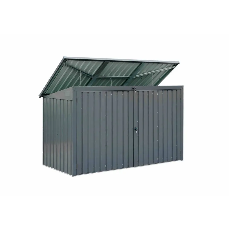 Mülltonnenbox Stahl anthrazit 233 x 134 x 101 cm
