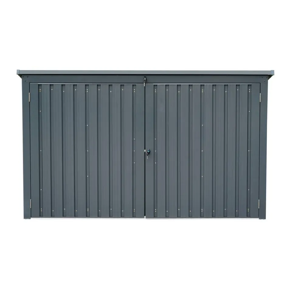 Mülltonnenbox Stahl anthrazit 233 x 134 x 101 cm