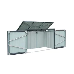 Mülltonnenbox Stahl anthrazit 233 x 134 x 101 cm