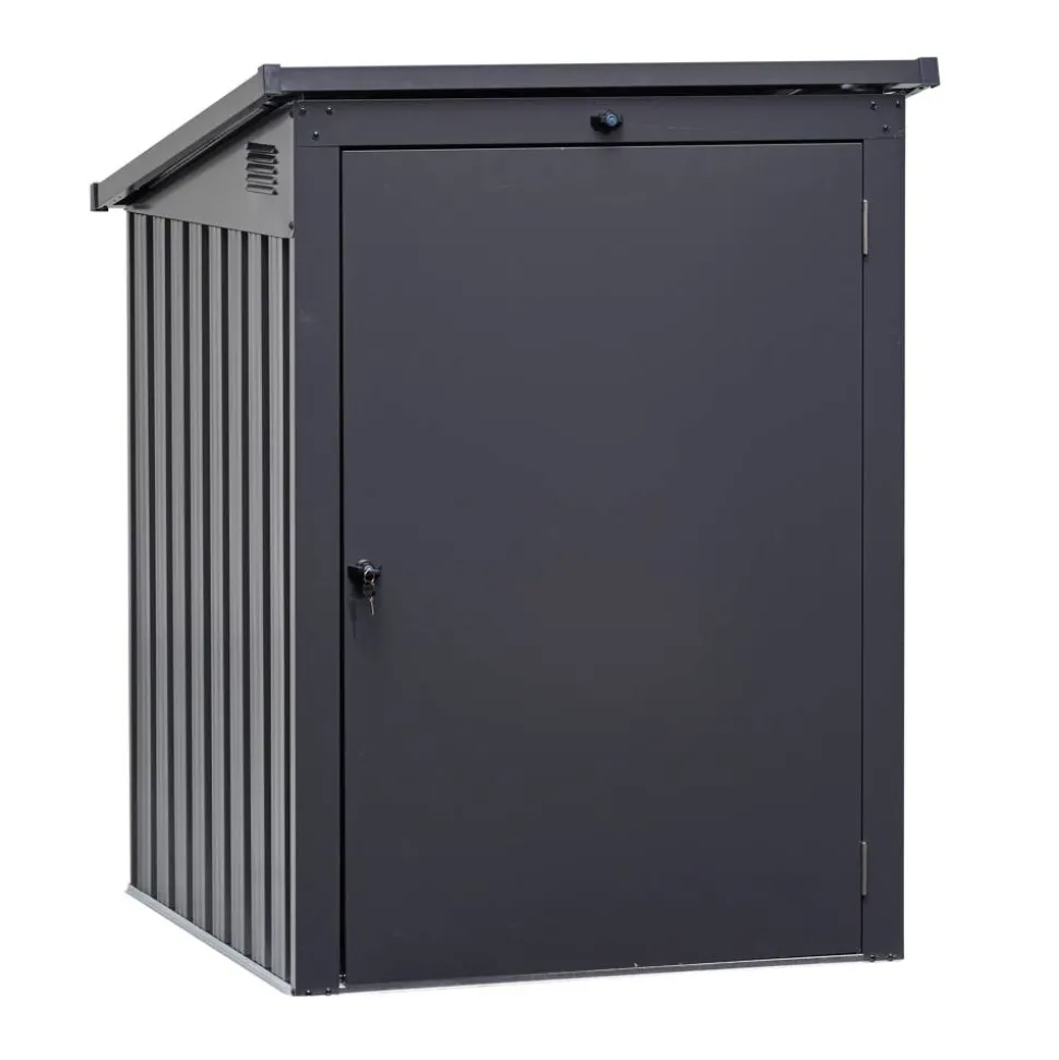 Mülltonnenbox Stahl anthrazit 104 x 134 x 101 cm