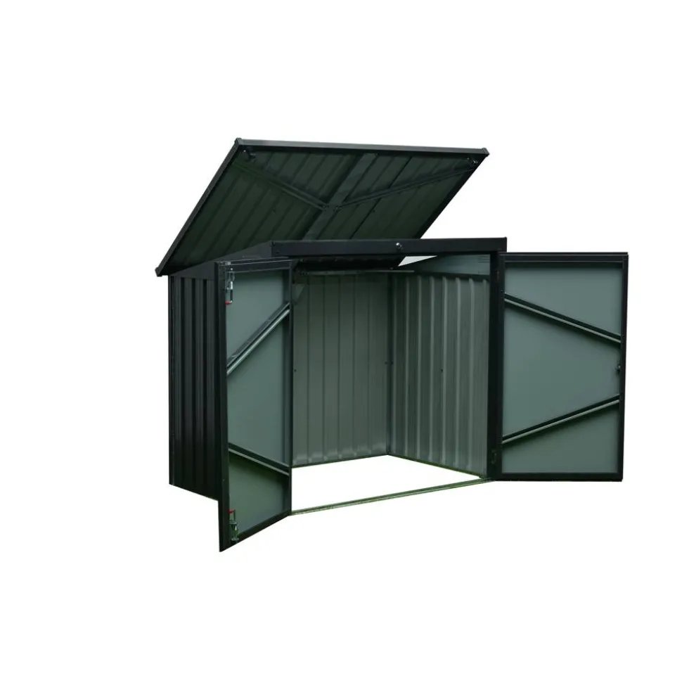 Mülltonnenbox Stahl anthrazit 158 x 134 x 101 cm