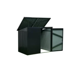 Mülltonnenbox Stahl anthrazit 158 x 134 x 101 cm
