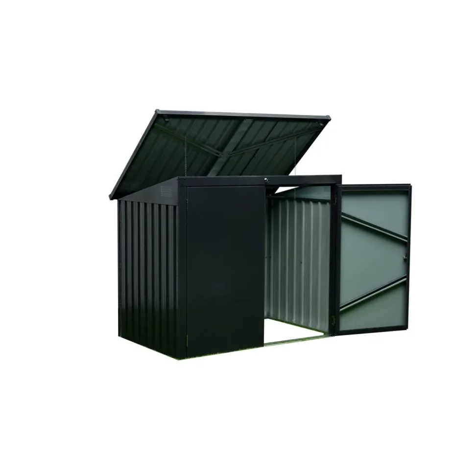 Mülltonnenbox Stahl anthrazit 158 x 134 x 101 cm