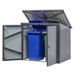 Mülltonnenbox Stahl anthrazit 158 x 134 x 101 cm