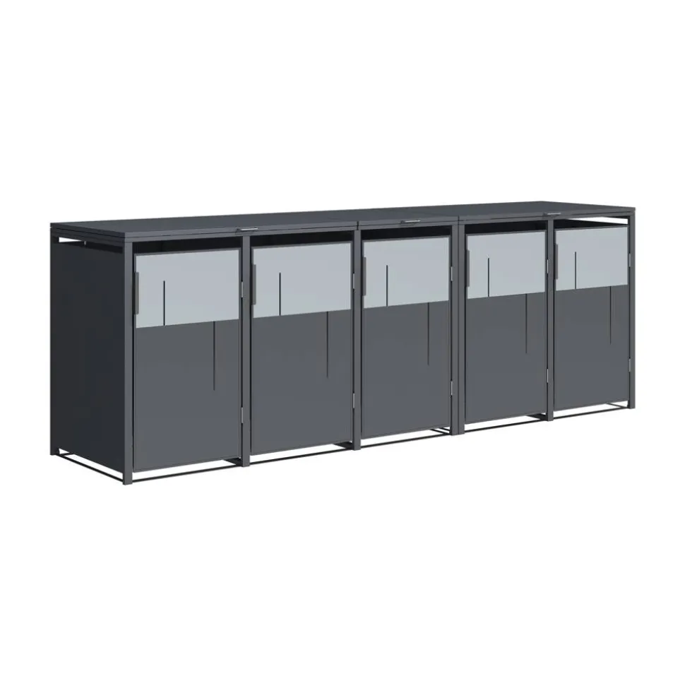 Mülltonnenbox 'Tonus 5' dunkelgrau/grau 330 x 80 x 116 cm