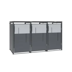 Mülltonnenbox 'Tonus 3' dunkelgrau/grau 198 x 80 x 116 cm