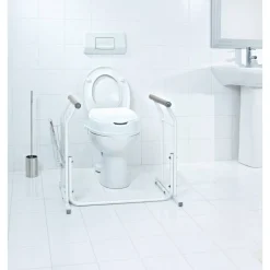 Mobile WC-Aufstehhilfe mit Ablagekorb 'Comfort' weiß, bis 100 kg
