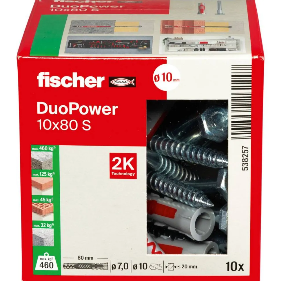 Montage-Set 'Duopower' Dübel und Schrauben, Ø 10 x 80 mm, 20-teilig