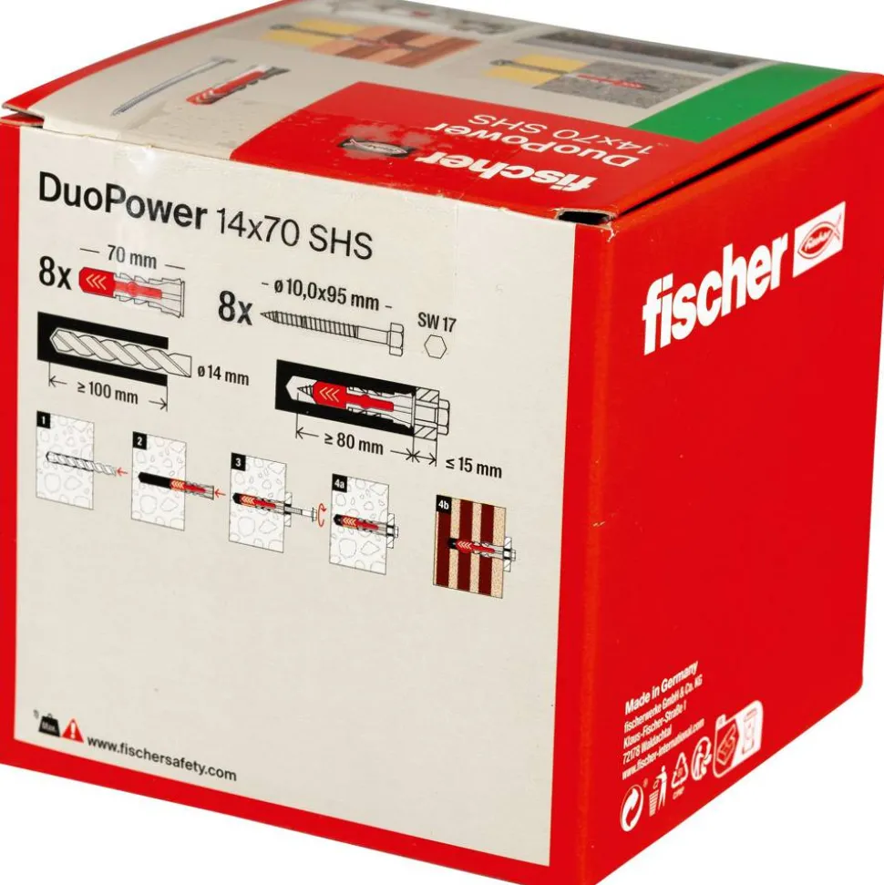 Montage-Set 'Duopower' Dübel und Schrauben, Ø 14 x 70 mm, 8-teilig