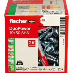 Montage-Set 'Duopower' Dübel und Schrauben, Ø 10 x 50 mm, 50-teilig