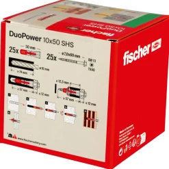 Montage-Set 'Duopower' Dübel und Schrauben, Ø 10 x 50 mm, 50-teilig