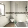 Mosaikfliese 'Athens' Naturstein beige grau brick 30 x 30 cm