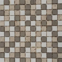 Mosaikfliese 'Athens' Naturstein beige grau blend 30 x 30 cm
