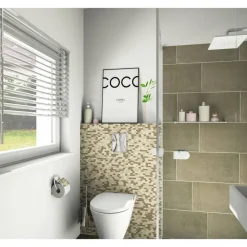 Mosaikfliese 'Brick' Naturstein beige 30 x 30 cm