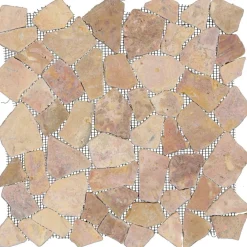 Mosaikfliese 'Bruch' Naturstein braun 28 x 28 cm