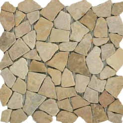 Mosaikfliese 'Bruch' Naturstein braun 28 x 28 cm