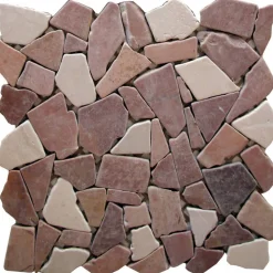 Mosaikfliese 'Bruch' Naturstein beige braun 30,5 x 30,5 cm