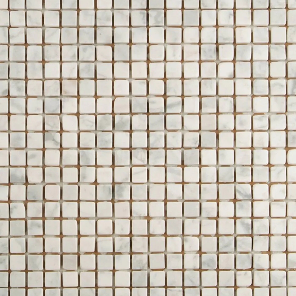 Mosaikfliese 'Carrara' Naturstein weiß 30,5 x 30,5 cm
