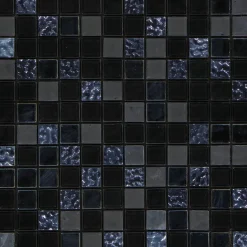 Mosaikfliese 'Easyglue' selbstklebend Glas schwarz 30 x 30 cm