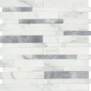 Mosaikfliese 'Easyglue' selbstklebend weiß/grau Kunststoff 30,5 x 30,5 cm