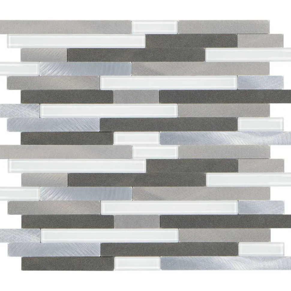 Mosaikfliese 'Easyglue' selbstklebend grau Kunststoff/Glas 30 x 30,5 cm