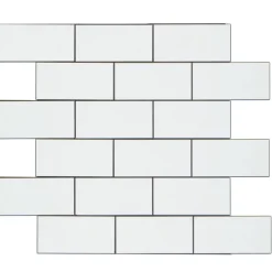 Mosaikfliese 'Easyglue' selbstklebend metro weiß Kunststoff 29,6 x 29,6 cm
