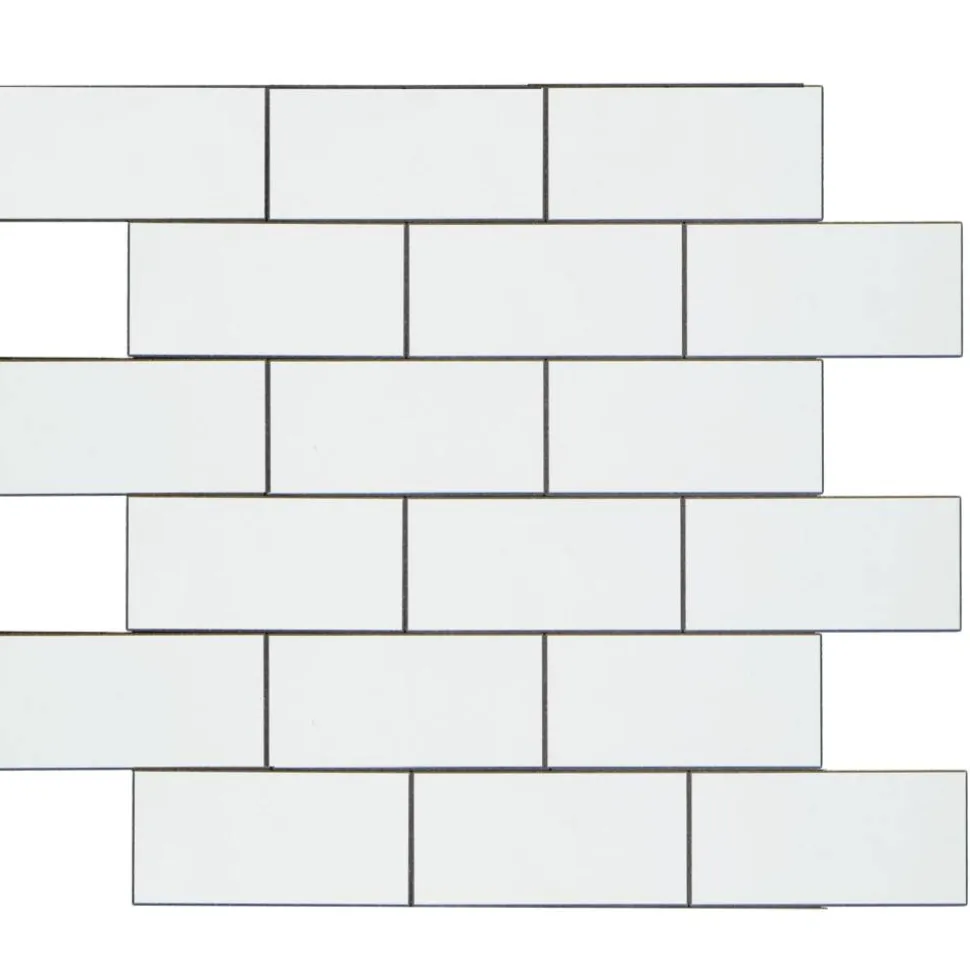 Mosaikfliese 'Easyglue' selbstklebend metro weiß Kunststoff 29,6 x 29,6 cm