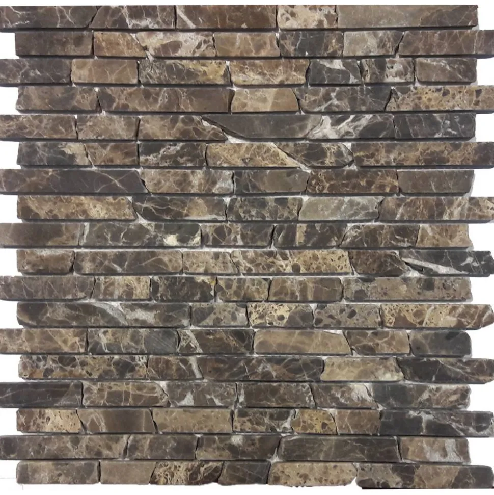Mosaikfliese 'Emperador Marron' Naturstein braun 30 x 30 cm