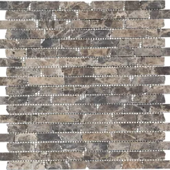 Mosaikfliese 'Emperador Marron' Naturstein braun 30 x 30 cm