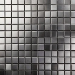 Mosaikfliese 'Iron' Metall silberfarben 30 x 30 cm